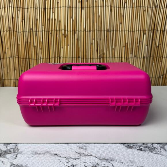 Vintage Caboodles Pink Cosmetic Case 90s Makeup Organizer Slide Trays - Picture 4 of 9